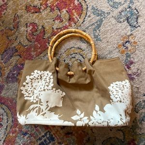 Banana Republic Floral Cotton and Bamboo Purse